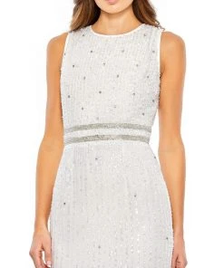 Mac Duggal Shop For Sequined Sleeveless Midi Sheath Dress