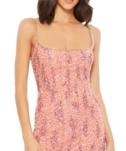 Mac Duggal Embellished Open Back Sleeveless Column Gown