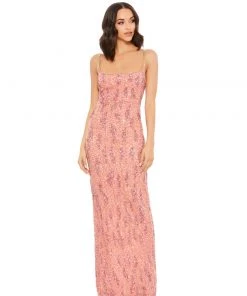 Mac Duggal Embellished Open Back Sleeveless Column Gown