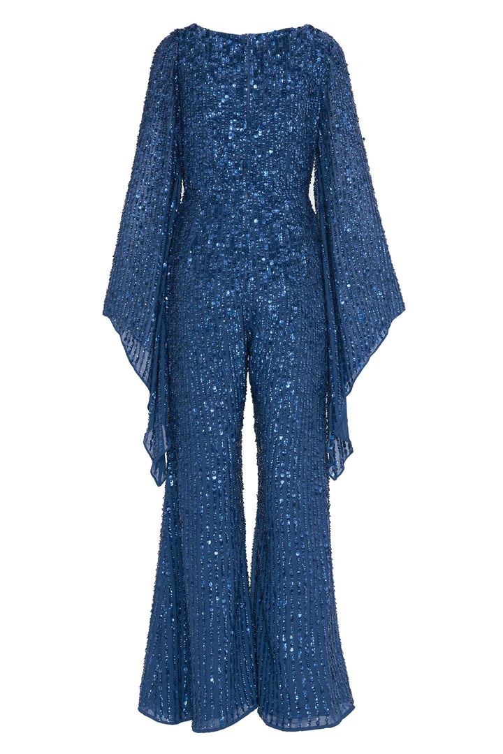 Mac Duggal Jumpsuits & Rompers Navy Sequined Jumpsuit | Sample | Sz. 4 3 Mac Duggal Jumpsuits & Rompers Navy Sequined Jumpsuit | Sample | Sz. 4