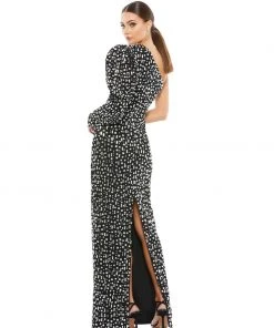 Ieena For Mac Duggal Bejeweled Puff Sleeve One Shoulder Gown Shop For