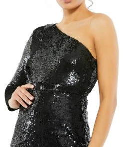 Mac Duggal Shop For Sequined One Sleeve High Slit Gown 9 Mac Duggal Shop For Sequined One Sleeve High Slit Gown