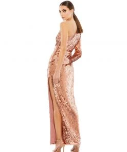 Mac Duggal Shop For Sequined One Sleeve High Slit Gown 11 Mac Duggal Shop For Sequined One Sleeve High Slit Gown