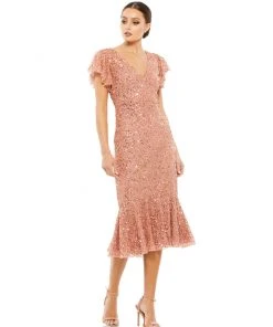 Mac Duggal Shop For Sequined Flutter Sleeve Midi Dress 17 Mac Duggal Shop For Sequined Flutter Sleeve Midi Dress