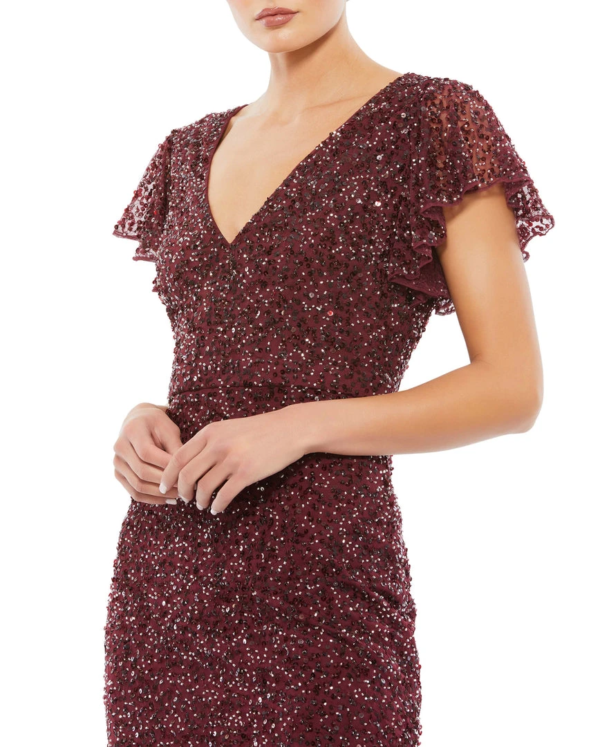 Mac Duggal Shop For Sequined Flutter Sleeve Midi Dress 7 Mac Duggal Shop For Sequined Flutter Sleeve Midi Dress