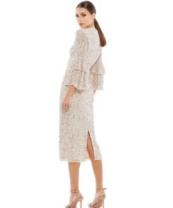 Mac Duggal Shop For Tiered Ruffle 3/4 Sleeve Cocktail Dress 16 Mac Duggal Shop For Tiered Ruffle 3/4 Sleeve Cocktail Dress