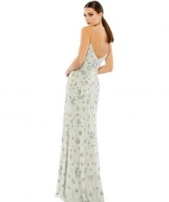 Mac Duggal Shop For Floral Embellished V-Neck Gown