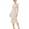 Mac Duggal Embellished Illusion Sleeve Cocktail Dress Shop For