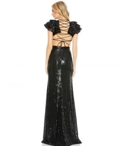 Mac Duggal Shop For Sequined Ruffled Cutout Open Back Gown 15 Mac Duggal Shop For Sequined Ruffled Cutout Open Back Gown