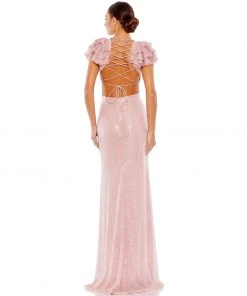 Mac Duggal Shop For Sequined Ruffled Cutout Open Back Gown 12 Mac Duggal Shop For Sequined Ruffled Cutout Open Back Gown
