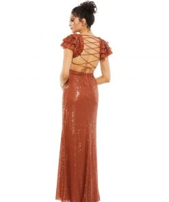 Mac Duggal Shop For Sequined Ruffled Cutout Open Back Gown 18 Mac Duggal Shop For Sequined Ruffled Cutout Open Back Gown