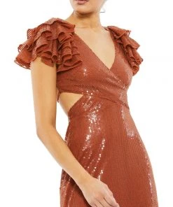 Mac Duggal Shop For Sequined Ruffled Cutout Open Back Gown 19 Mac Duggal Shop For Sequined Ruffled Cutout Open Back Gown