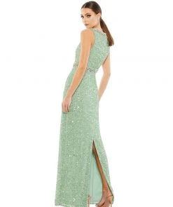 Mac Duggal Sequin Embellished Full Length Column Gown Shop For