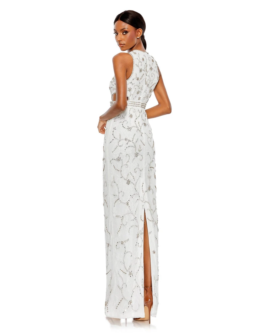 Mac Duggal Shop For Beaded Sleeveless High Neck Cut-Out Column Gown 2 Mac Duggal Shop For Beaded Sleeveless High Neck Cut-Out Column Gown