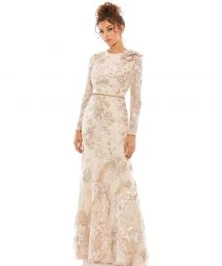 Mac Duggal Floral Embroidered Lace Trumpet Gown Shop For