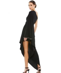 Mac Duggal Shop For One Shoulder Asymmetrical Cape Sleeve Dress