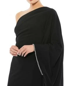 Mac Duggal Shop For One Shoulder Asymmetrical Cape Sleeve Dress