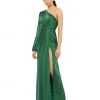 Ieena For Mac Duggal Shop For Draped Satin One Shoulder Ruched Evening Gown
