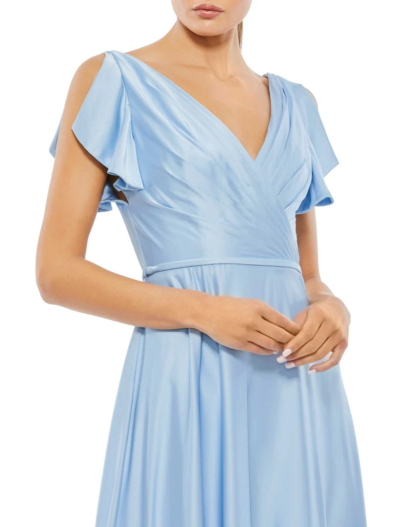 Ieena For Mac Duggal Satin Flounce Split Sleeve Gown 3 Ieena For Mac Duggal Satin Flounce Split Sleeve Gown