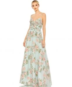 Mac Duggal Shop For Embellished Lace Up Sleeveless Gown