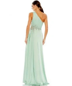 Mac Duggal Embellished One Shoulder Asymmetrical Gown Shop For