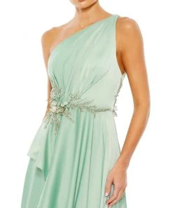Mac Duggal Embellished One Shoulder Asymmetrical Gown Shop For