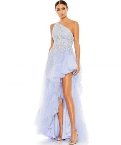 Mac Duggal Embellished One Shoulder Asymmetrical Hem Gown Shop For