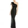 Ieena For Mac Duggal Shop For Sequined Bow One Shoulder Column Gown
