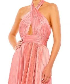 Mac Duggal Shop For Pleated Halter Neck Asymmetrical Hem Gown 5 Mac Duggal Shop For Pleated Halter Neck Asymmetrical Hem Gown