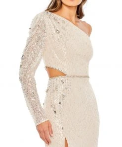 Mac Duggal Embellished One Sleeve Cut Out Gown Shop For