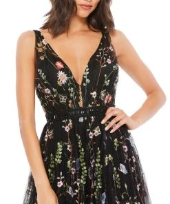 Mac Duggal Floral Embroidered Tulle Gown Shop For