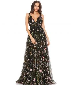 Mac Duggal Floral Embroidered Tulle Gown Shop For