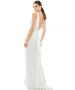 Ieena For Mac Duggal Shop For CLASSIC V-NECK WRAP EVENING GOWN