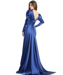 Mac Duggal Shop For Puff Sleeve Surplice Evening Gown