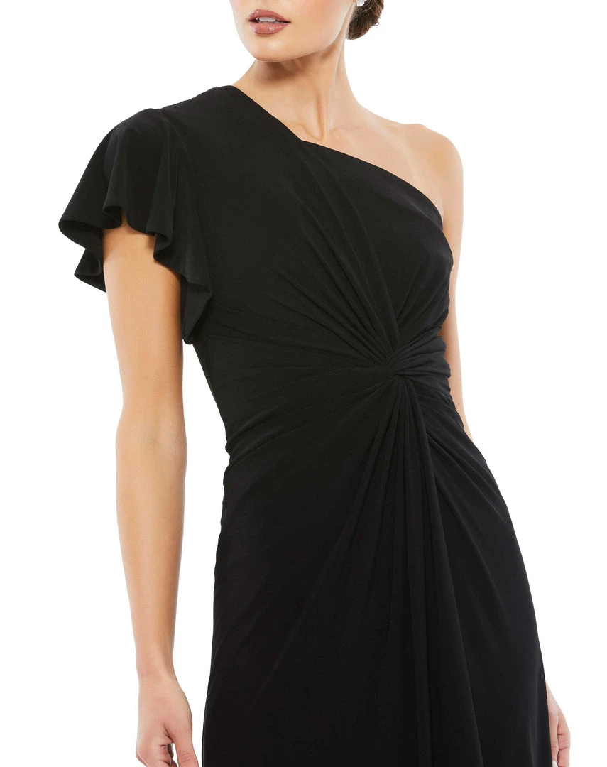 Mac Duggal Ruffled Asymmetric Midi Jersey Gown 3 Mac Duggal Ruffled Asymmetric Midi Jersey Gown