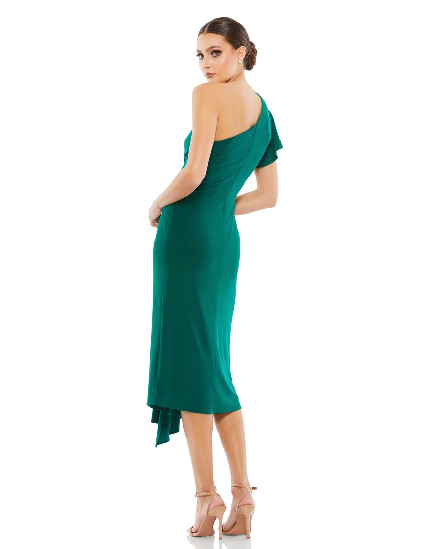 Mac Duggal Ruffled Asymmetric Midi Jersey Gown 5 Mac Duggal Ruffled Asymmetric Midi Jersey Gown