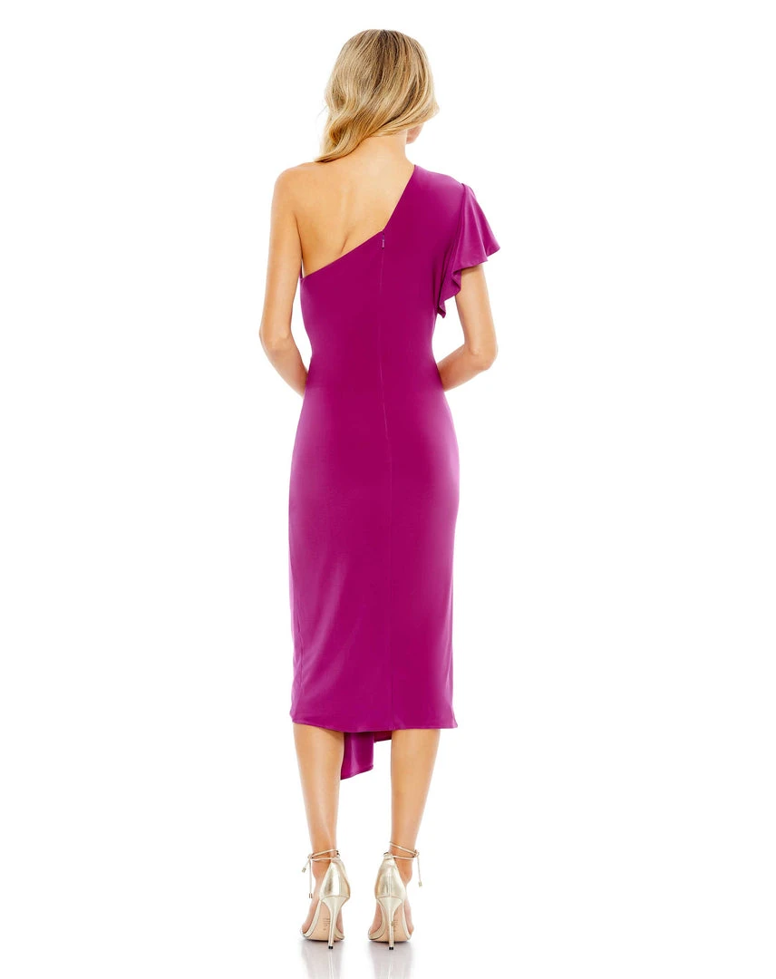 Mac Duggal Ruffled Asymmetric Midi Jersey Gown 8 Mac Duggal Ruffled Asymmetric Midi Jersey Gown