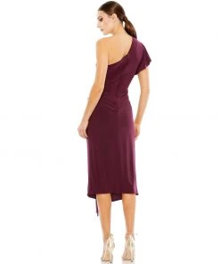 Mac Duggal Ruffled Asymmetric Midi Jersey Gown 25 Mac Duggal Ruffled Asymmetric Midi Jersey Gown