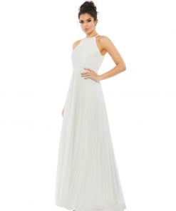 Ieena For Mac Duggal Shop For Pleated Halter Neck Flowy Gown