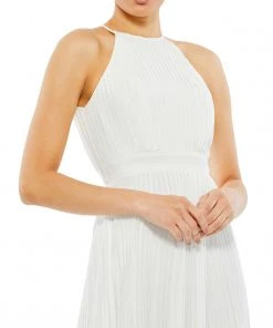 Ieena For Mac Duggal Shop For Pleated Halter Neck Flowy Gown