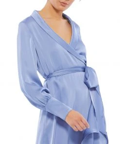 Ieena For Mac Duggal Long Sleeve Faux Wrap Midi Dress Shop For 8 Ieena For Mac Duggal Long Sleeve Faux Wrap Midi Dress Shop For