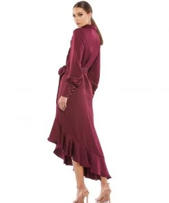 Ieena For Mac Duggal Long Sleeve Faux Wrap Midi Dress Shop For 10 Ieena For Mac Duggal Long Sleeve Faux Wrap Midi Dress Shop For