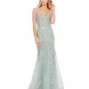 Mac Duggal Embellished Sleeveless Plunge Neck Trumpet Gown Shop For