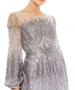 Mac Duggal Embellished Long Sleeve Illusion A Line Gown Shop For 8 Mac Duggal Embellished Long Sleeve Illusion A Line Gown Shop For