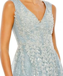 Mac Duggal Floral Embroidered Sleeveless Evening Gown Shop For