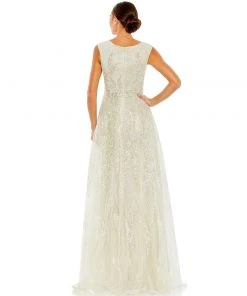 Mac Duggal Floral Embroidered Sleeveless Evening Gown Shop For