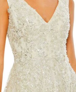 Mac Duggal Floral Embroidered Sleeveless Evening Gown Shop For