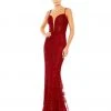 Mac Duggal Embellished Plunge Neck Illusion Mermaid Gown Shop For