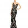 Mac Duggal Embellished Plunge Neck Sleeveless Gown