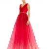 Mac Duggal Beaded Belt Wrap Over Sleeveless Ballgown